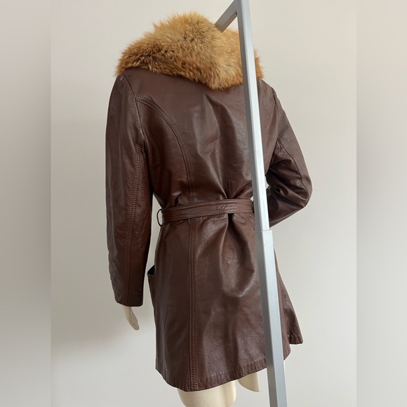 House of Leather Jacket with Genuine Fox Fur Collar – Vintage - Picture 7 of 16